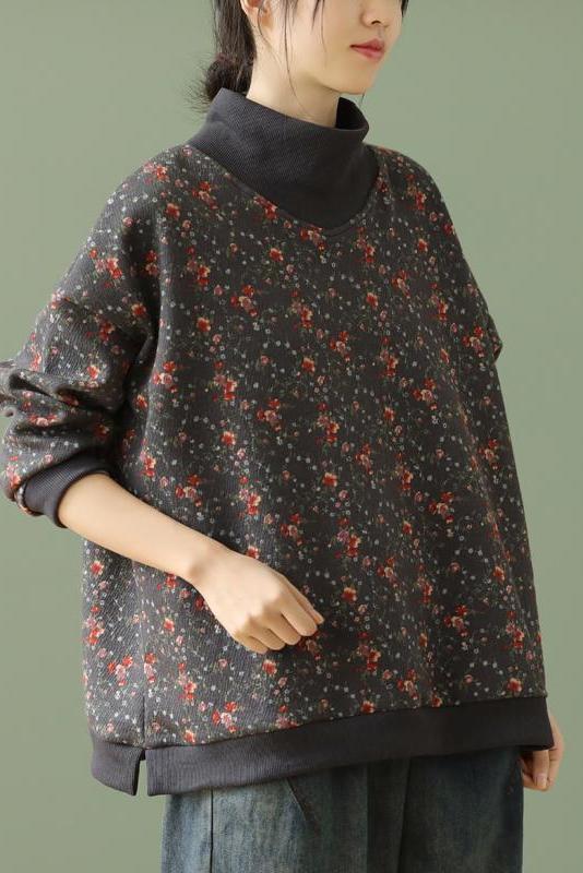 Limited Stock- Loose Print Turtleneck Blouse