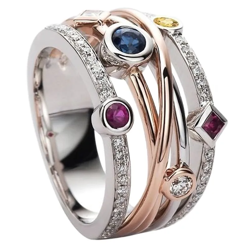 Colorful Hollow Zirconia Ring