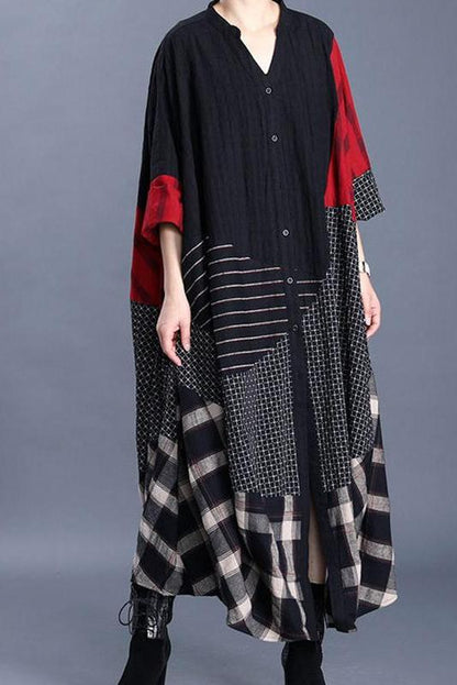 Limited Stock- Irregular Stitching V-neck Loose Trench Coat