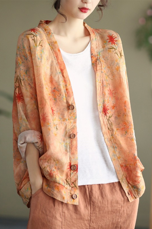 -fall Coat Loose Cotton Linen Coat