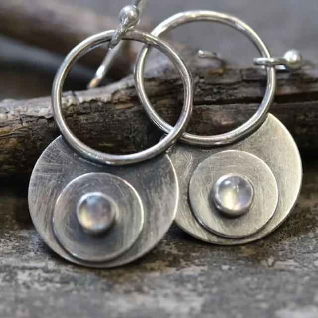 Moonstone Crescent Earrings