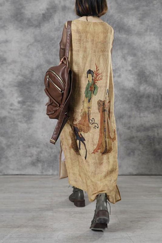O Neck Split Hem Maxi Dress