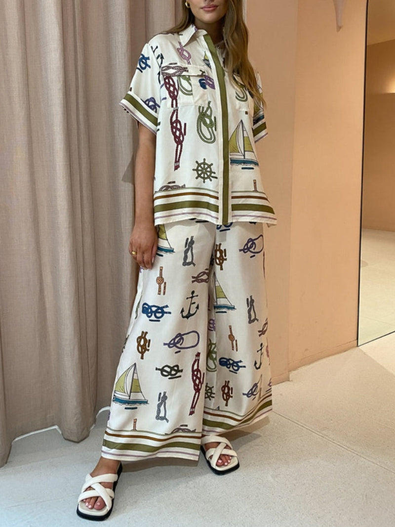 Nautical Hand-drawn Motifs Shirt