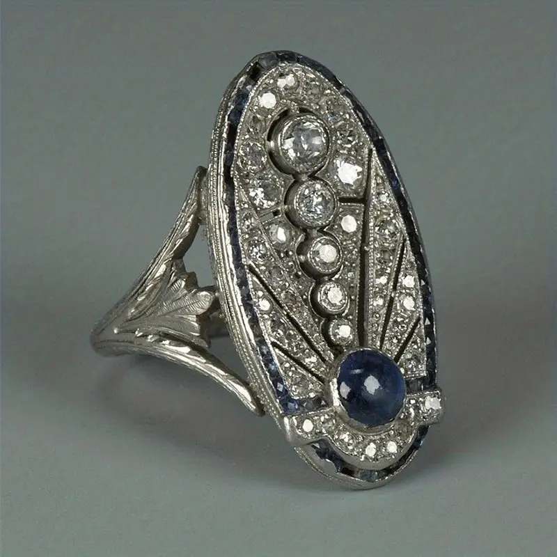 Silver Oval Bright Ring