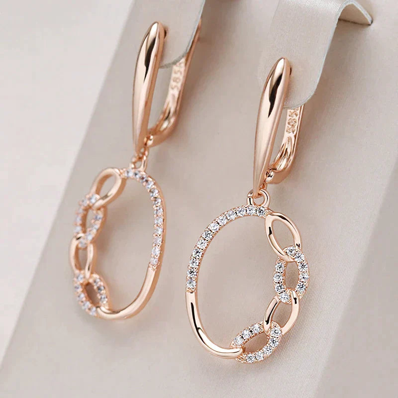 Earrings With Gold Zirconia