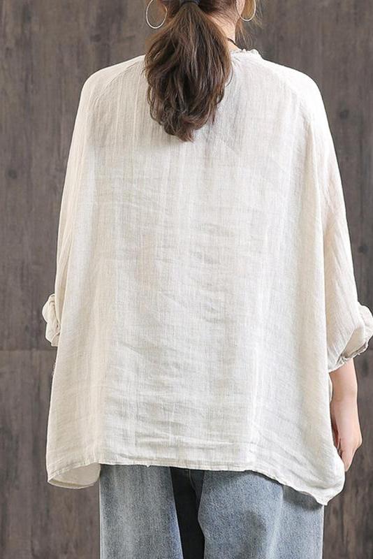 Limited Stock- Lotstrends 100% Linen Stripe Hand-made Loose Shirt