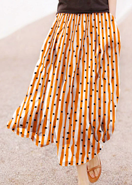 Retro Checkered Pattern Pockets Linen Skirt Summer