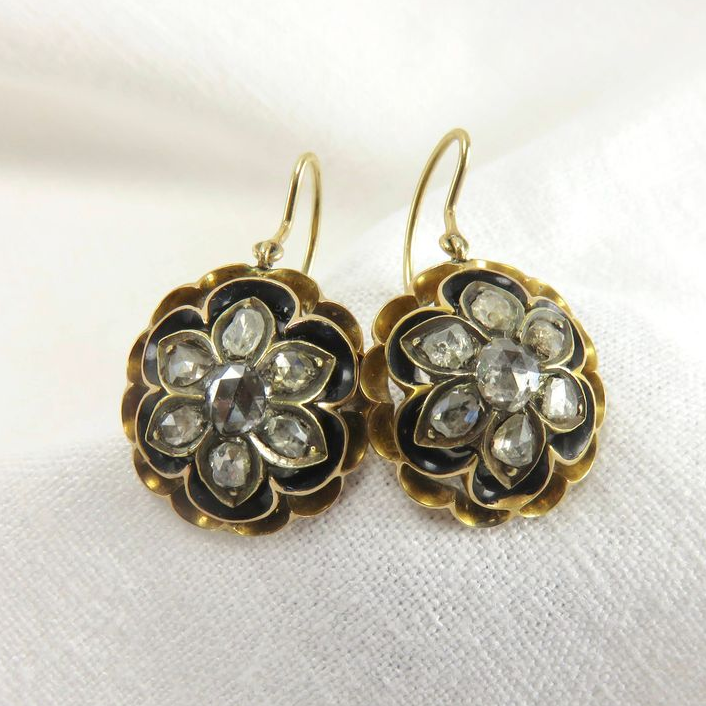 Crystal Golden Blossom Earrings