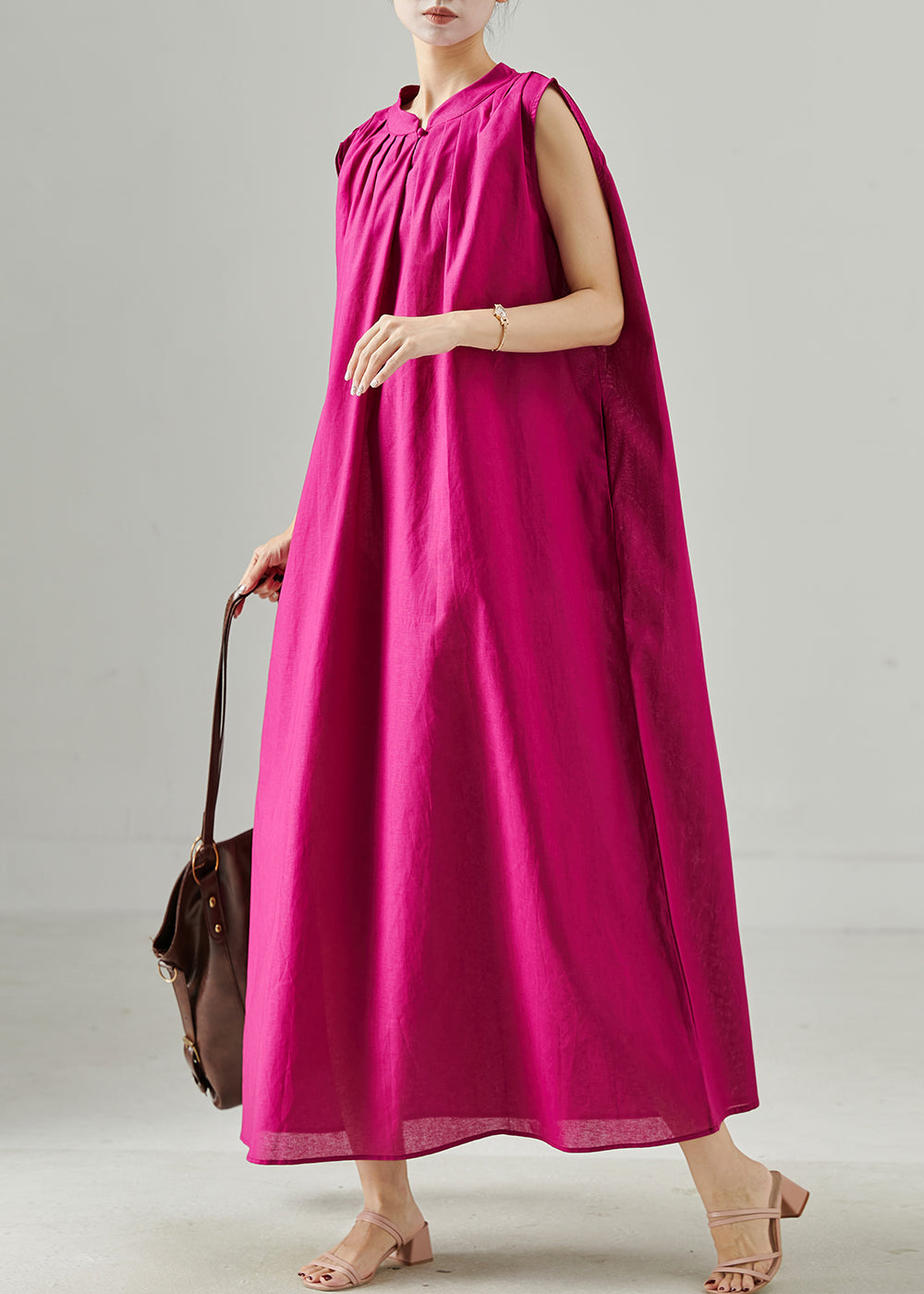 Rose Oversized Linen Party Dress Summer