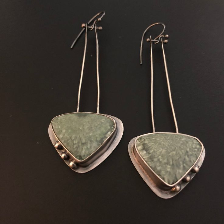 Green Rose Gold Earrings