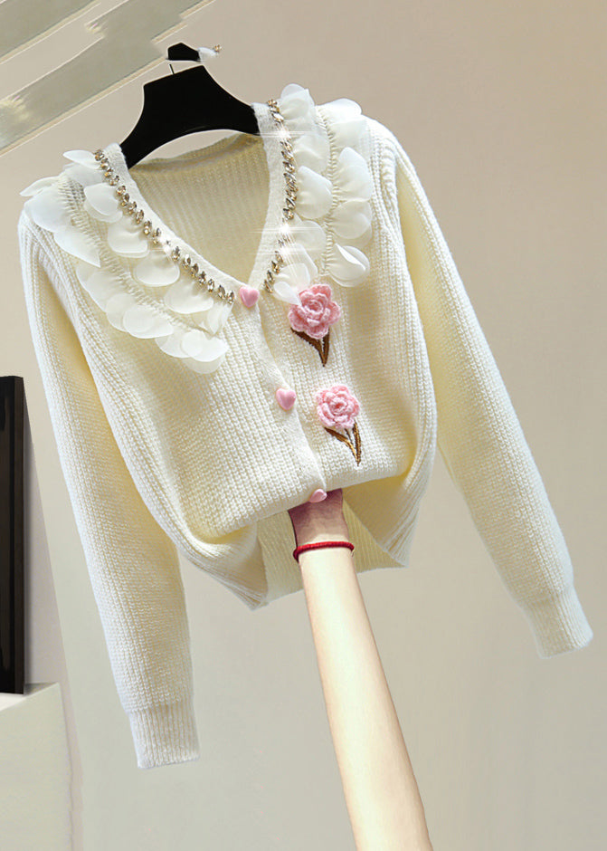 Pink Zippered Patchwork Cotton Knit Sweater Winter