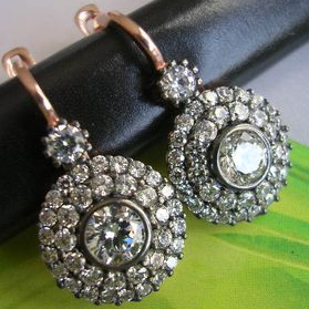 Bright Zirconia Rounded Earrings