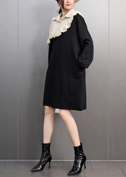 Colorblock Ruffled Patchwork Long Dress Spring