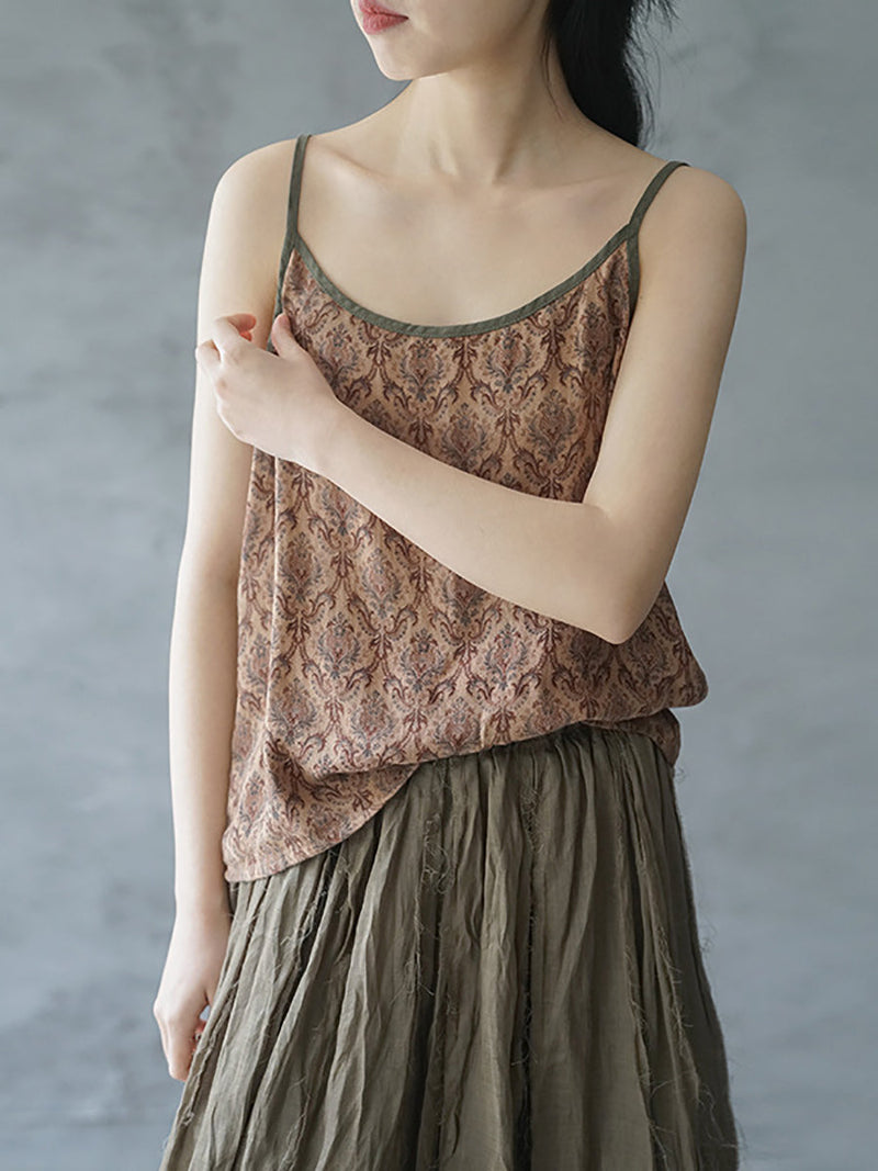 Summer Print Linen Vest