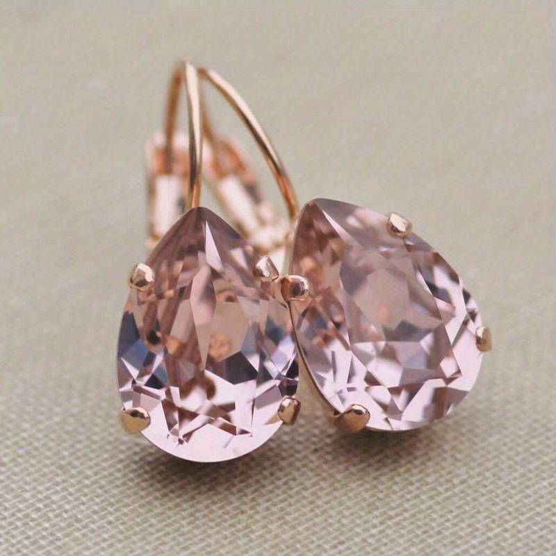 Pink Glass Drop Earrings