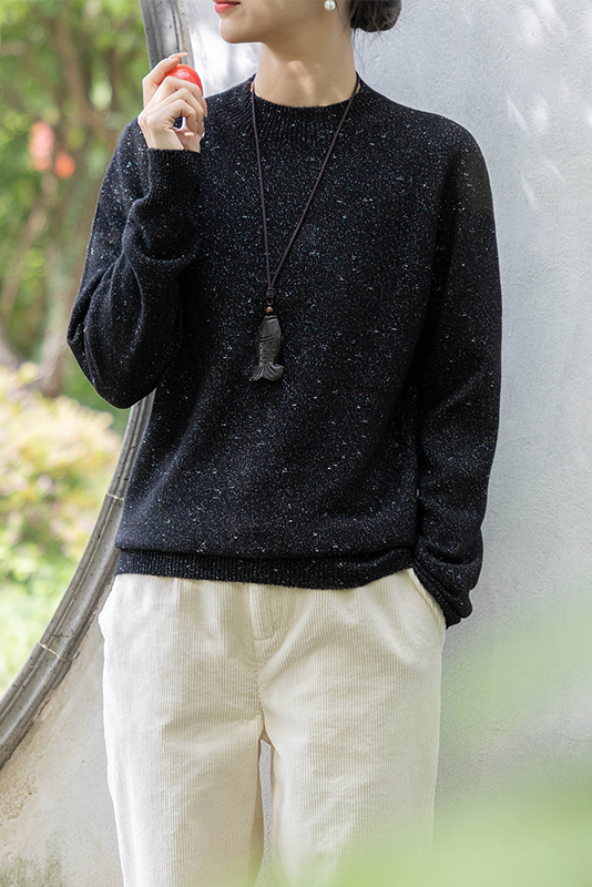 Winter All-match Wool Knitted Sweater Starry Yarn Bottoming Sweater