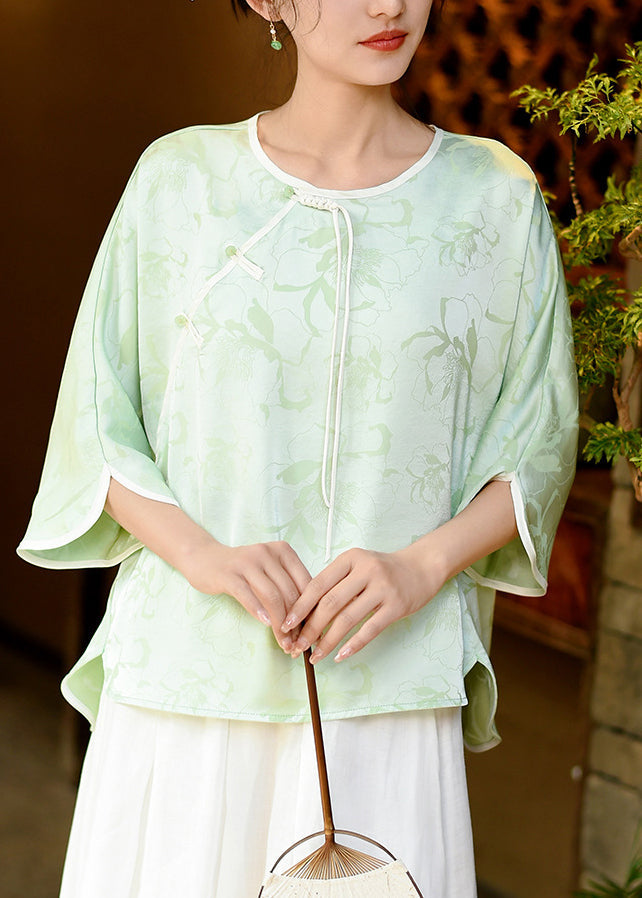 New Beige O Neck Tassel Jacquard Silk Shirt Tops Spring