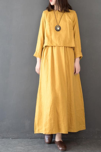 Linen Loose Maxi Dresses for Spring
