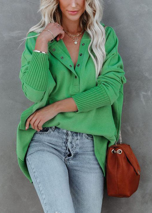 White Hooded Patchwork Cotton Sweatshirts Spring