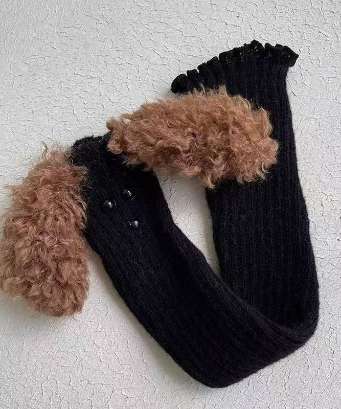 Cartoon Coffee Fuzzy Fur Knit Sock Covers