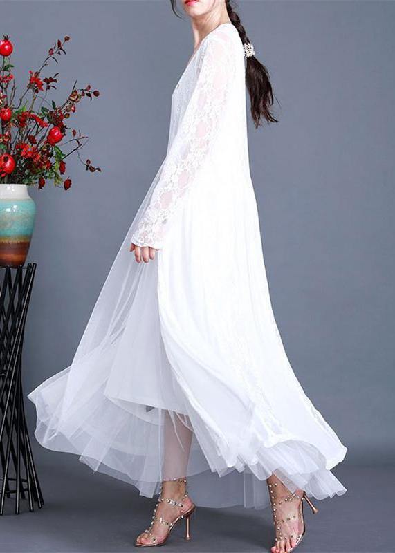 Unique White Summer Button Lace Long Cardigans
