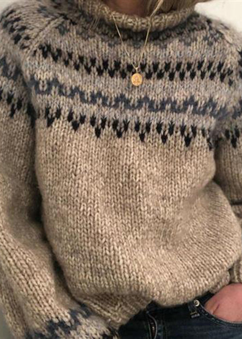 Red Striped Cozy Knit Sweaters Spring