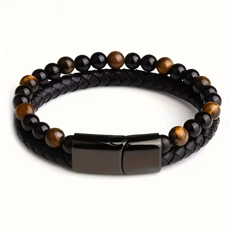 Luxurious Twofold Layer Faux Leather Bracelet