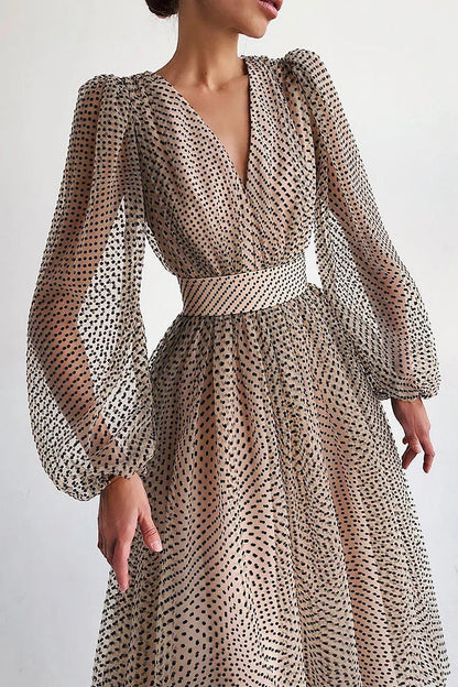 Dot Patchwork a Line Dresses