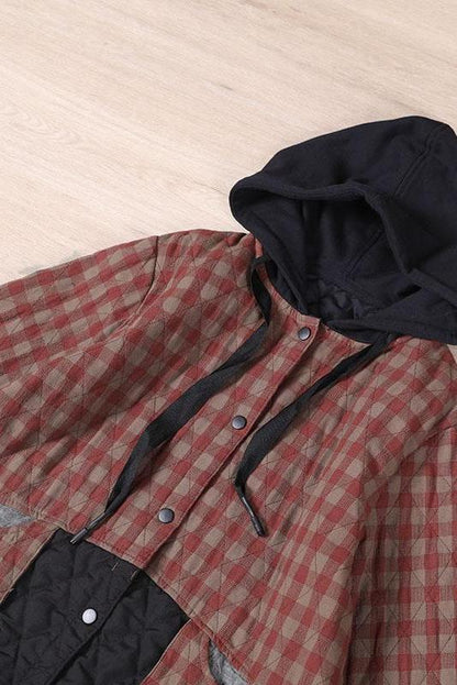 Limited Stock- Winter Plaid Hooded Drawstring Warm Coat