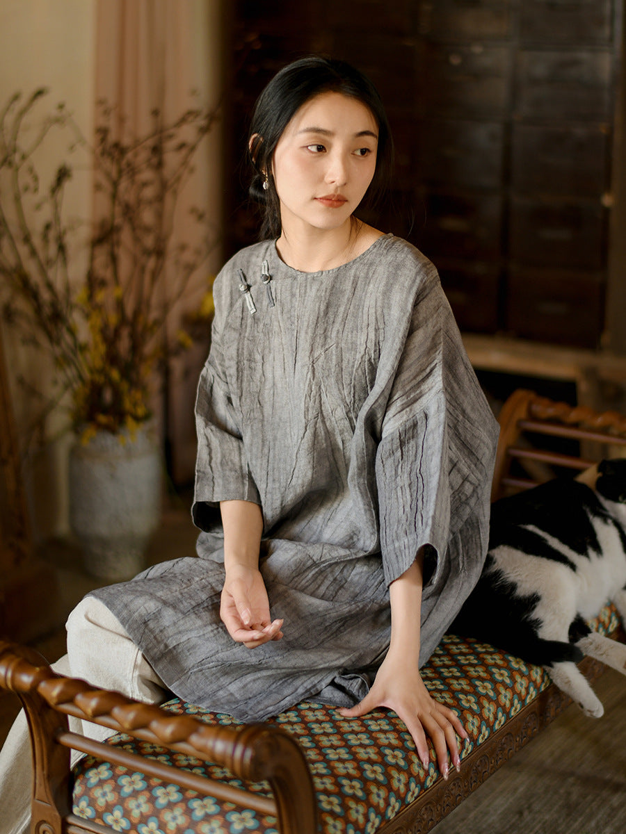 Summer Loose Linen Short Dress