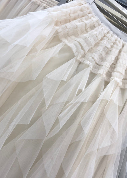 Purple Asymmetrical Patchwork Elastic Waist Tulle a Line Skirt Summer