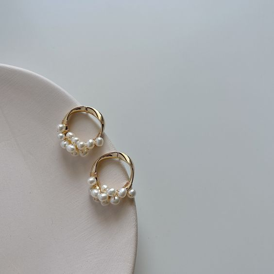 Inlaid Pearl Earrings