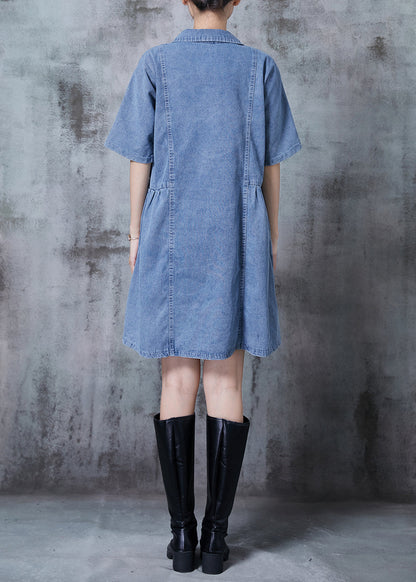 Light Blue Cartoon Denim Day Dress Summer