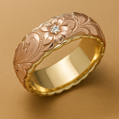 Rose Flower Gold Ring