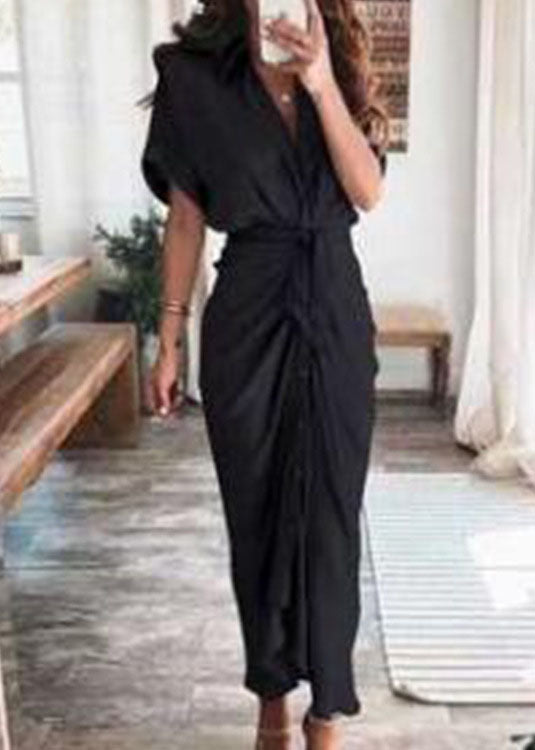 Champagne Lace Up Printed Wrinkled Dress Summer