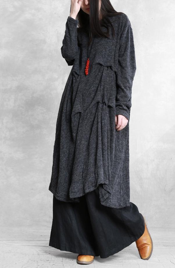 Retro Winter Irregularity Knit Dress