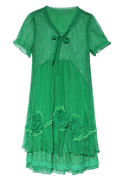 Classy Orange Silk Holiday Dress Summer