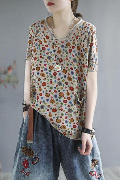 Spring Knitted Print Pocket Sweater