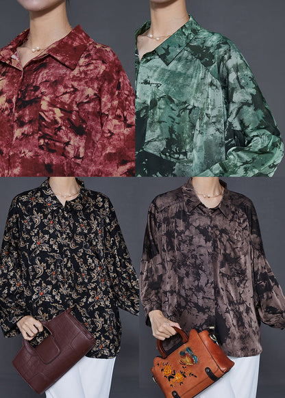 Mulberry Oversized Tie Dye Chiffon Blouse Top Summer