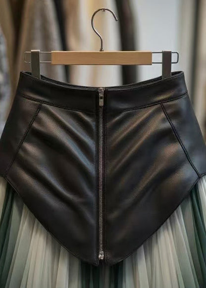 Gradient Color Wrinkled Tulle Patchwork Skirts Spring
