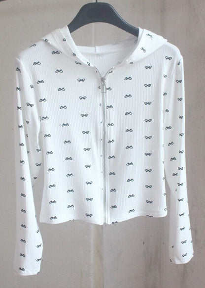 Unique Grey Zip Up Print Long Sleeve Yoga Coat Tops