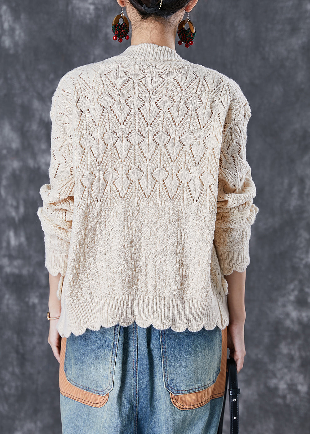 Modern Apricot Oversized Knit Cardigan Two Piece Set Fall