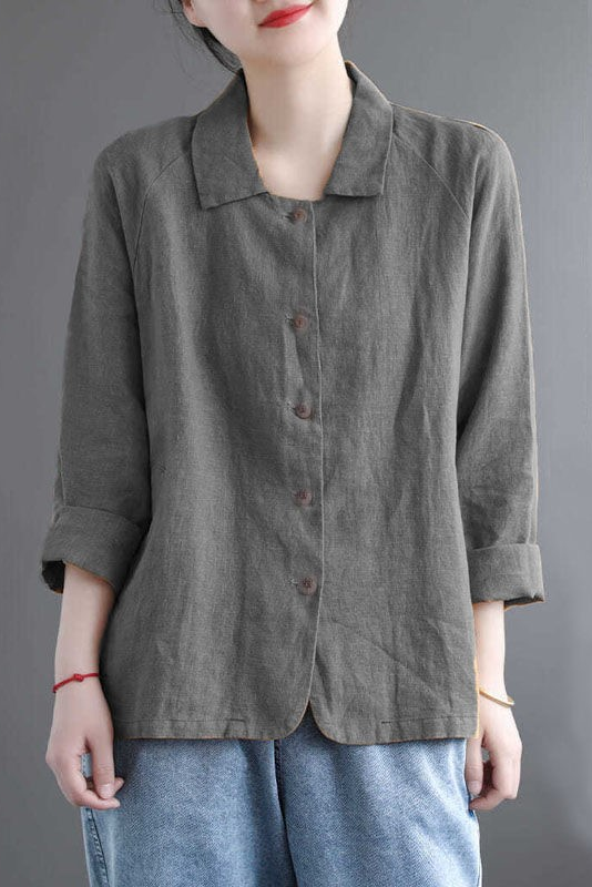 New All-match Cotton Linen Jacket