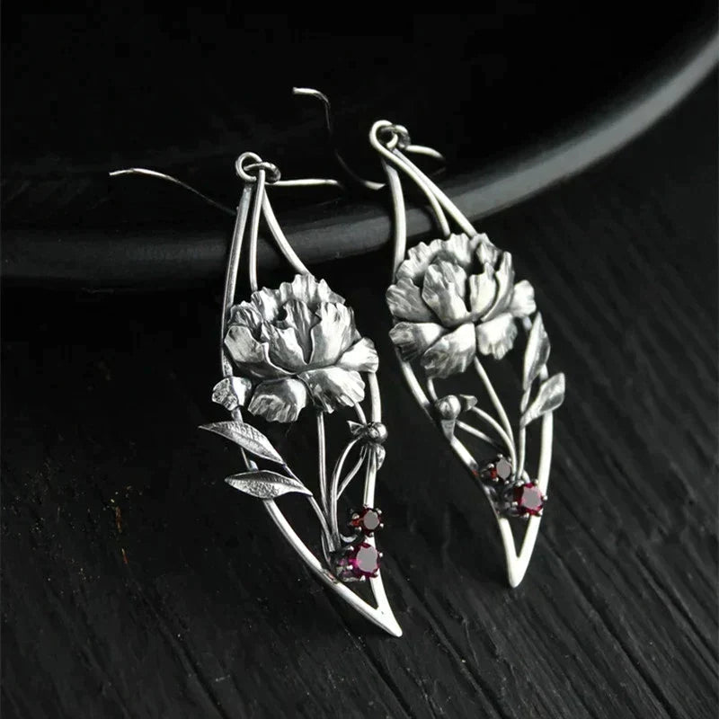 Earrings With Crystals in Sterling Silver