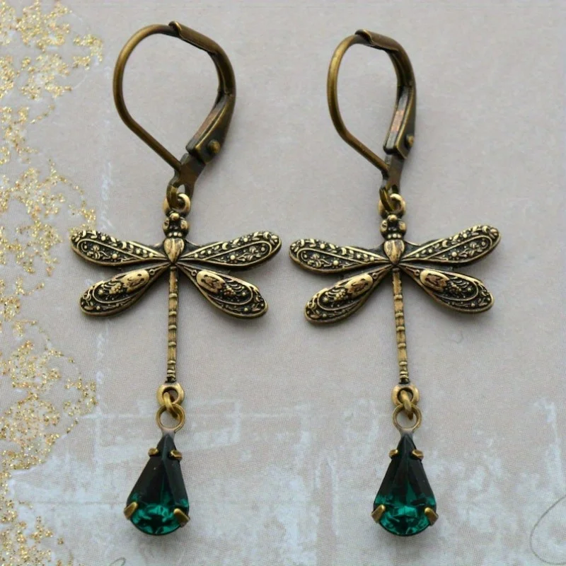 Golden Dragonfly Earrings