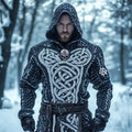 Men's Viking Vegvisir Skull Celtic Chunky Hooded Sweater elevenforest