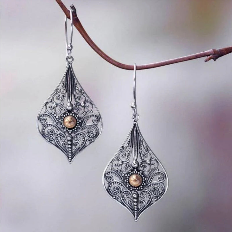 Gold Pearl Silver Earrings