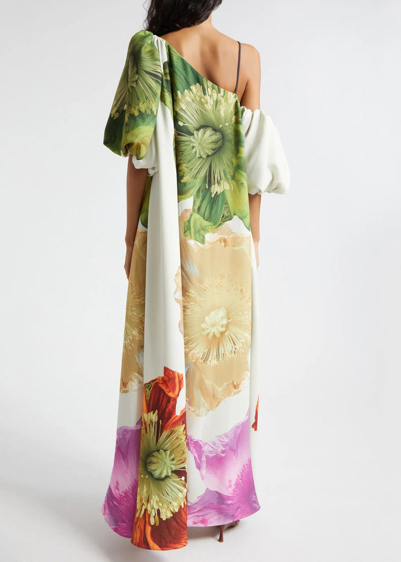 Cold Shoulder Print Cotton Long Dresses Summer