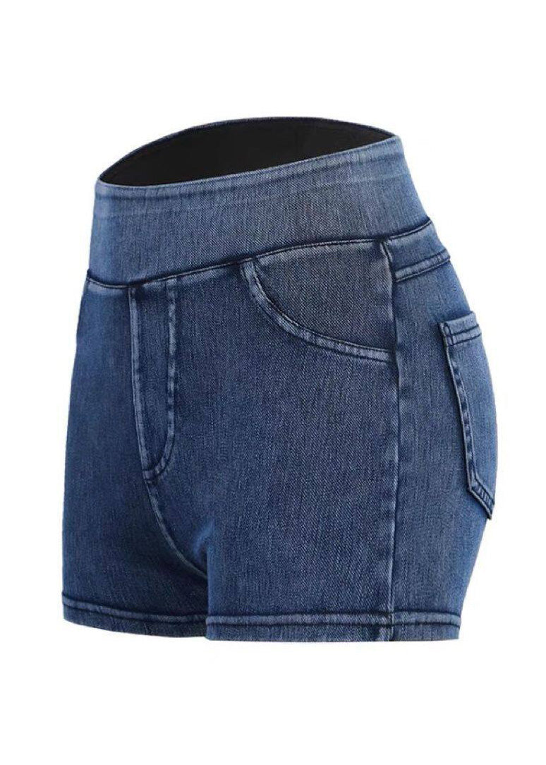 Best Dark Grey Butt Scrunch Denim Athletic Leggings Shorts