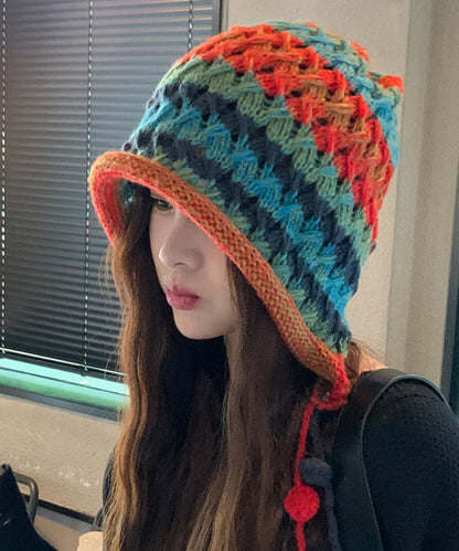 Rainbow Handmade Knit Boonie Hat